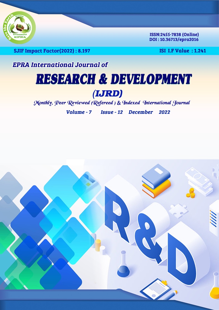 					View Vol. 7 No. 12 (2022): EPRA International Journal of Research and Development (IJRD)
				